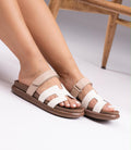 SANDALIAS ACEQUIA BEIGE Y NUDE