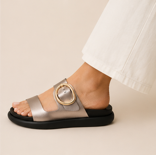 SERENA SANDALS CHAMPAGNE / BLACK