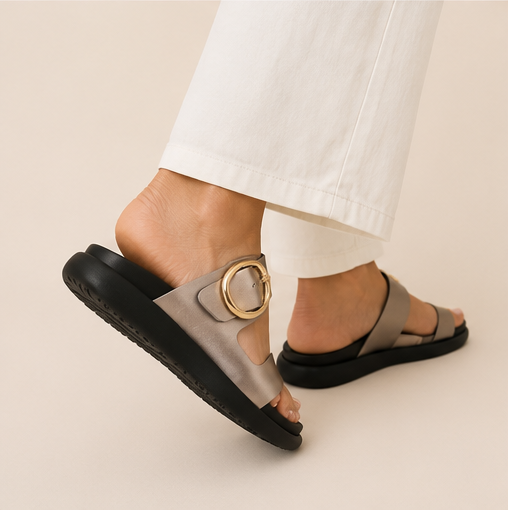 SERENA SANDALS CHAMPAGNE / BLACK